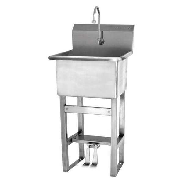 21 1/2 in W x 21 in L x 45 1/5 in H, Floor Mount, Utility Sink
