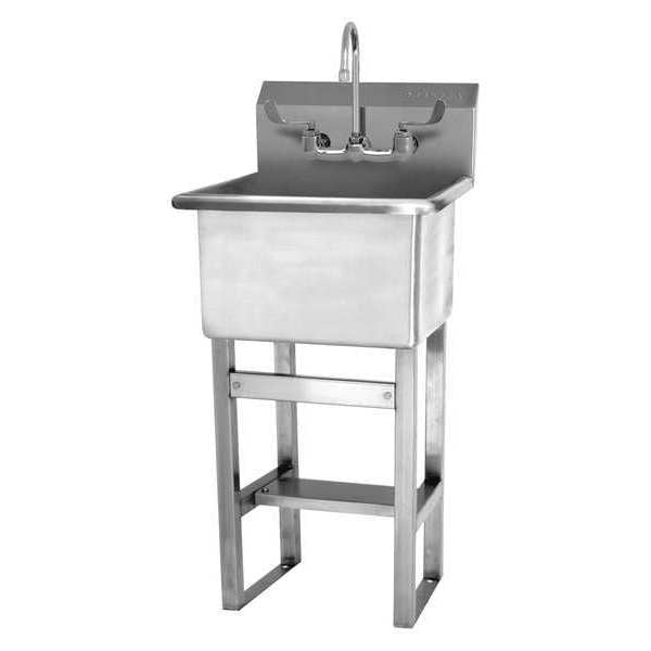 21 1/2 in W x 21 in L x 45 1/5 in H, Floor Mount, Utility Sink