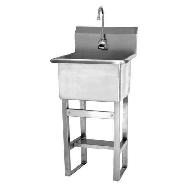 21 1/2 in W x 21 in L x 45 1/5 in H, Floor Mount, Utility Sink