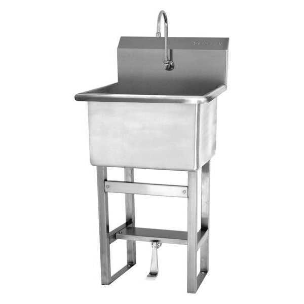 21 1/2 in W x 27 in L x 45 1/5 in H, Floor Mount, Utility Sink