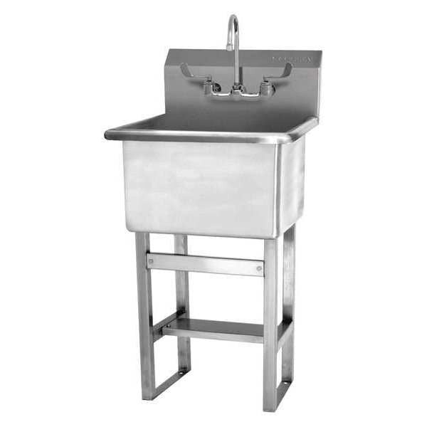 27 1/2 in W x 27 in L x 45 1/5 in H, Floor Mount, Utility Sink