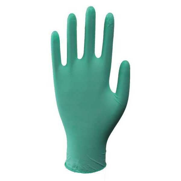 Disposable Gloves, Natural Rubber Latex, Powdered, Green, S, 100 PK