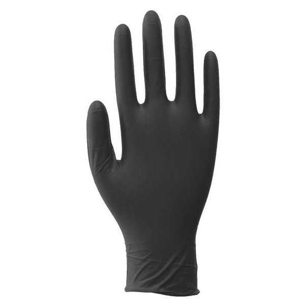 Disposable Gloves, Nitrile, Powder Free, Black, M, 100 PK