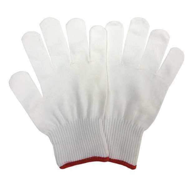 Knit Gloves, White, Gauge 10, S, PK12