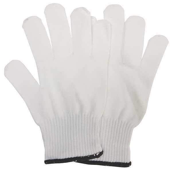 Knit Gloves, White, Gauge 10, L, PK12