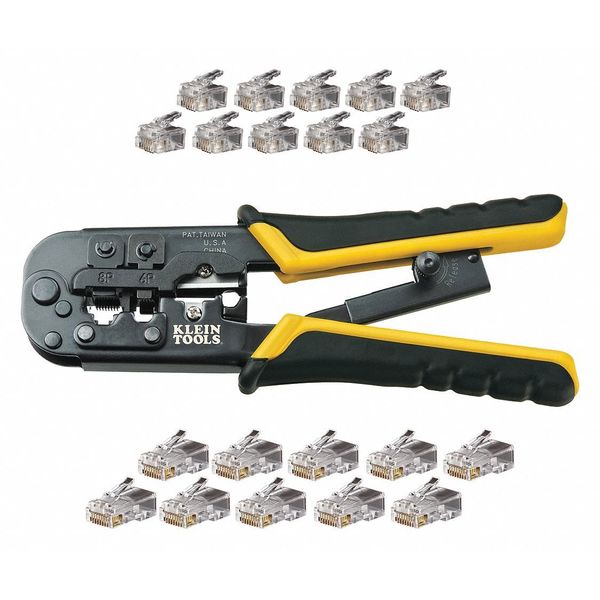 7 1/2 in Crimper and Connector Kit Ethernet, RJ45
