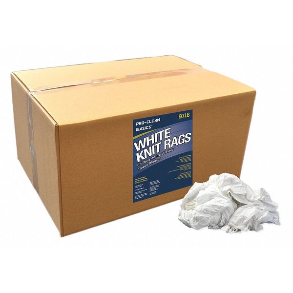 Cotton T-shirt Cloth Rag 50 lb. Varies Sizes, White