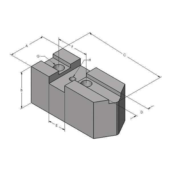 Soft Top Jaw Set, Steel, 5/16 in., PK3