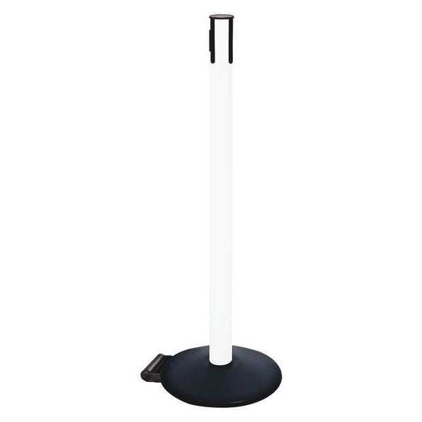 Belt Barrier Rcvr. Post, White, Cast Iron
