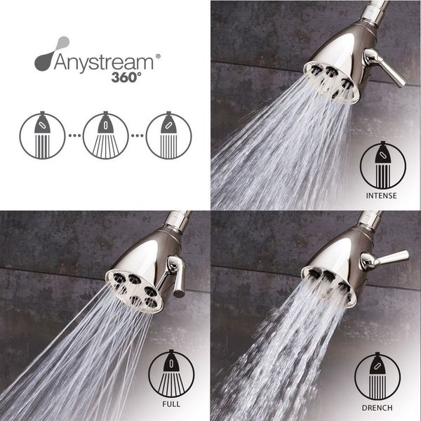 Polished Nickel Shower Head 3-Spray