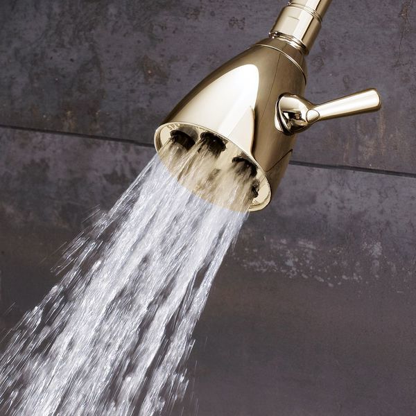 Polished Brass Shower Head 3-Spray