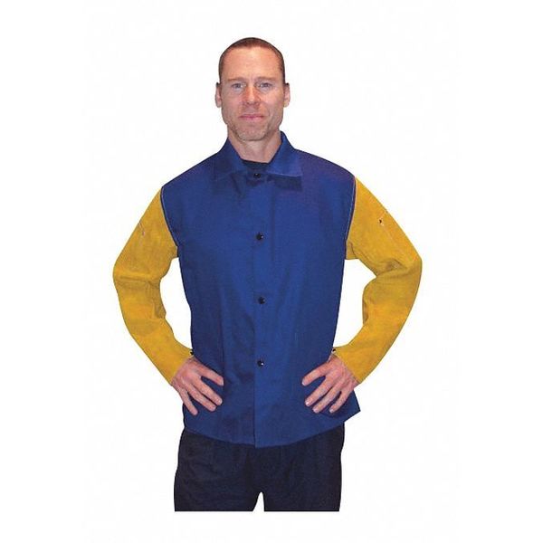 Md 36In Blue Jkt W/Lth Slvs