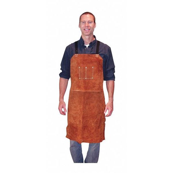 24X36 Lth Dk Brwn Bib Apron