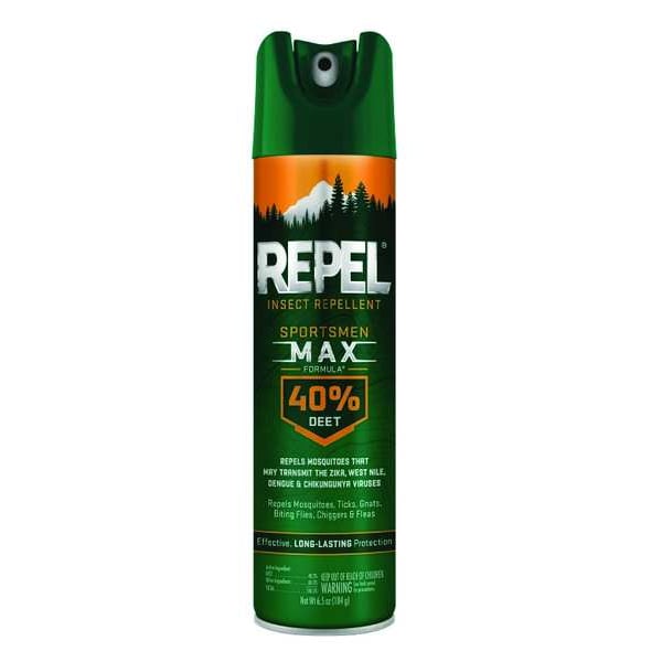 Insect Repellent, Aerosol, DEET, 40% DEET Concentration, Outdoor Use, 6.5 oz