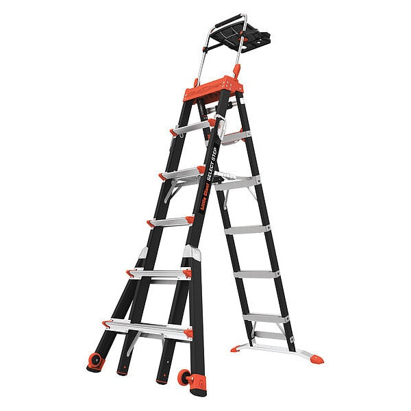 Multipurpose Ladder, 90 Degrees , Staircase, Stepladder Configuration, 10 ft, Fiberglass