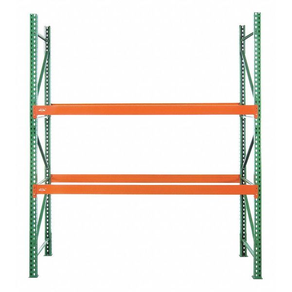 Pallet Rack Starter Unit, Teardrop, Roll Formed Style, 10 ft H, 126 in W, 36 in D