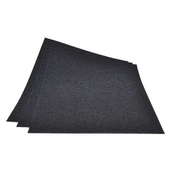 Sandpaper Sheet, Blk, Fine, 180 Grit, PK100