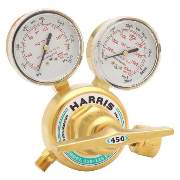 Gas Regulator, Single Stage, CGA-540, 0 to 125 psi, Use With: Oxygen