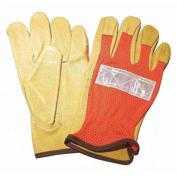 Gloves, Hi-Vis Orange, 2XL, Slip-On, PR