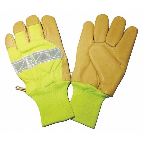 Gloves, Hi-Vis Lime, XL, Knit Wrist, PR
