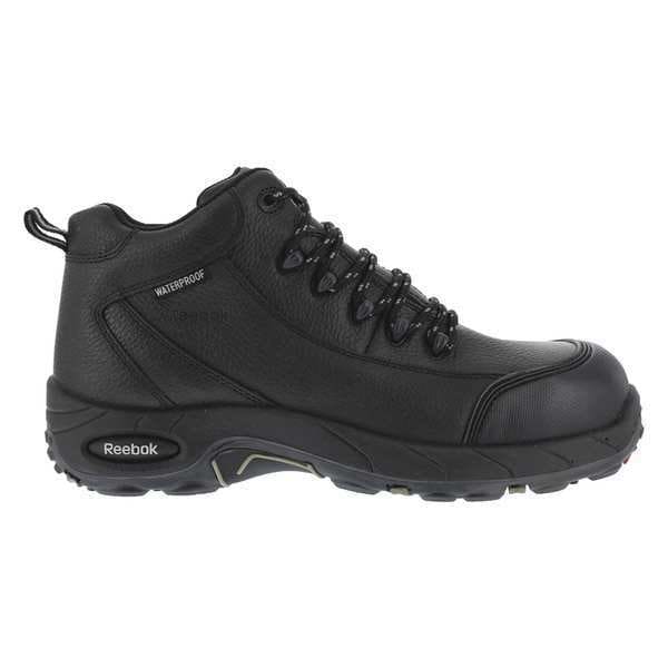 Work Boots, 9-1/2 Sz, Blk, 4 in. H, Mens, PR