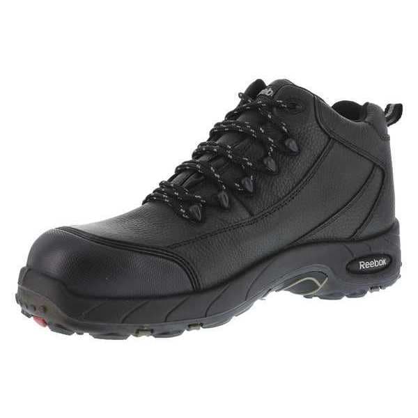 Work Boots, 9-1/2 Sz, Blk, 4 in. H, Mens, PR