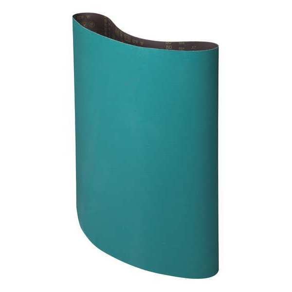 Sanding Belt, Coated, 37 in W, 60 in L, 120 Grit, Fine, Zirconia Alumina, 577F, Green