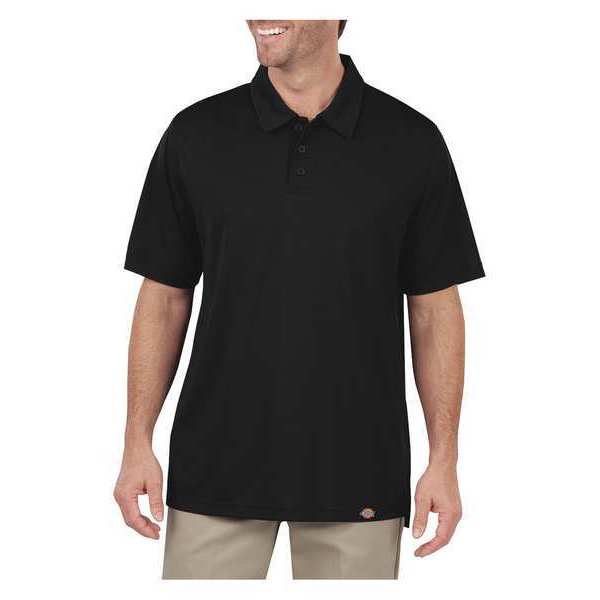 Short Sleeve Polo, Black, XL