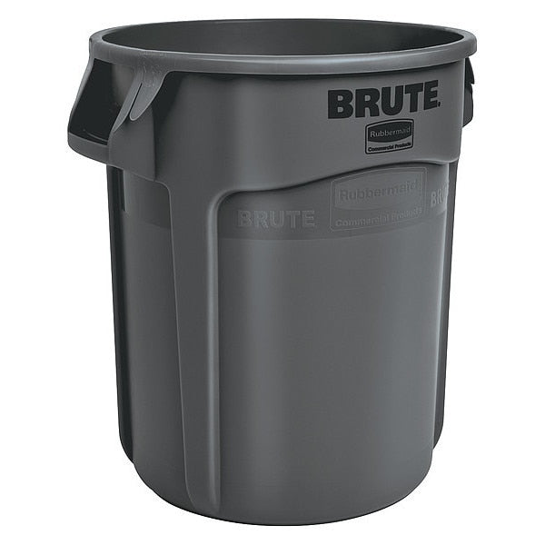 10 gal Round Trash Can, Black, 15 5/8 in Dia, None, Plastic