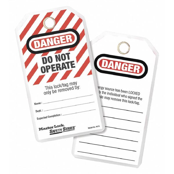 Safety Tag, 3-1/8 in. W, Polyester, PK12