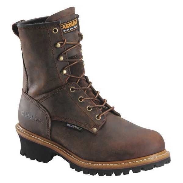 Size 15 Men's Logger Boot Steel Work Boot, Brown