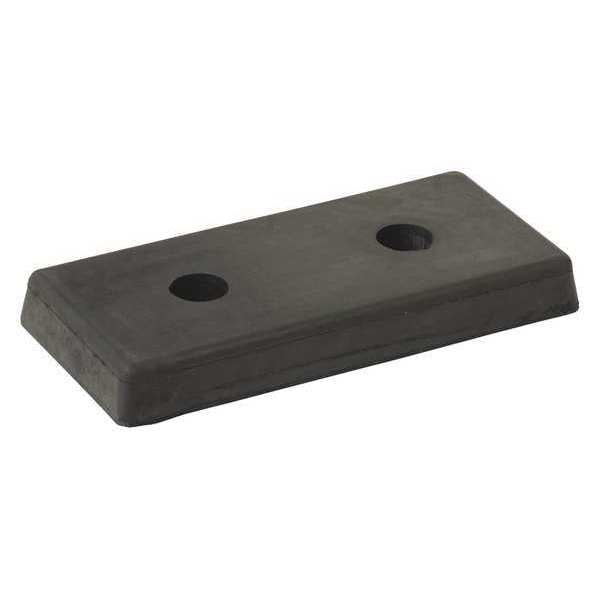 Dock Bumper, 8 in. D, Rubber, Rectangular