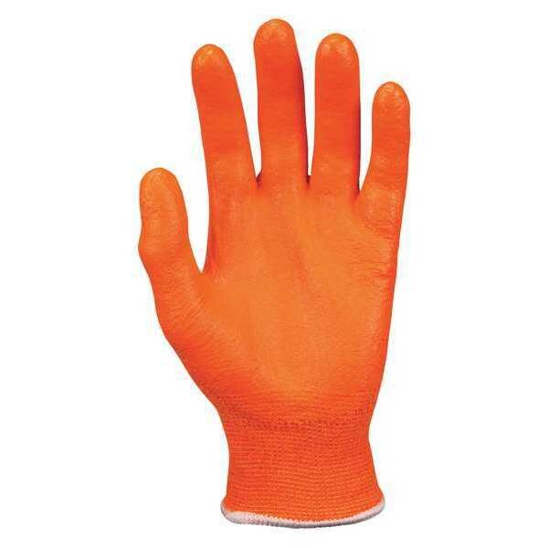 Hi-Vis Cut Resistant Coated Gloves, A4 Cut Level, Foam Nitrile, M, 1 PR