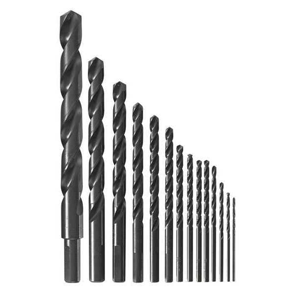 14pc. Black Oxide 118 Degrees, 135 Degrees Drill Bit Set