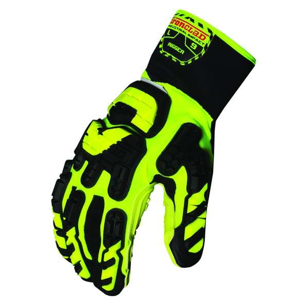 Anti-Vibration Gloves, XL, Grn/Blk/Yllw, PR