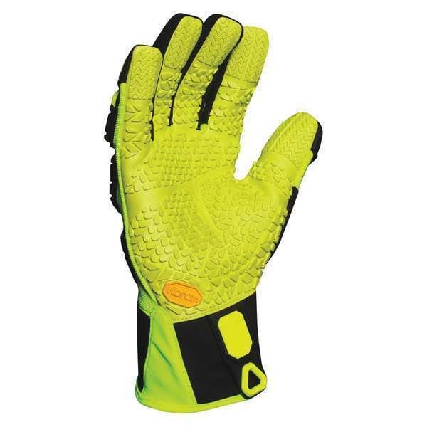 Anti-Vibration Gloves, M, Grn/Blk/Yllw, PR