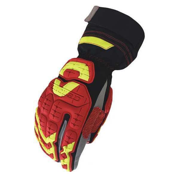 Impact Gloves, L, Red/Black/Gray/Yellow, PR