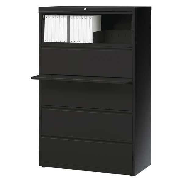 5 Drawer File Cabinet, Black, A4/Legal/Letter