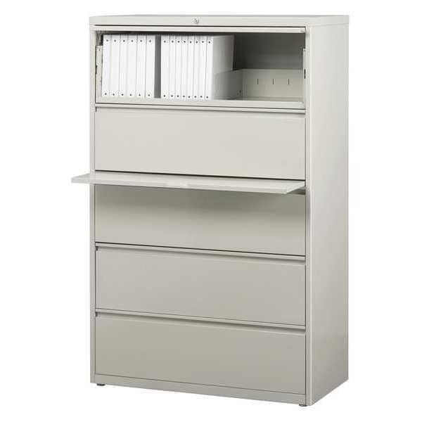 5 Drawer File Cabinet, Light Gray, A4/Legal/Letter