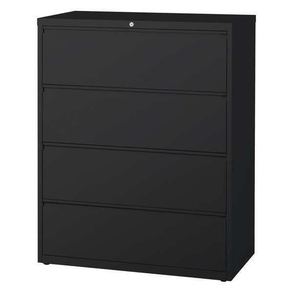 4 Drawer File Cabinet, Black, A4/Legal/Letter