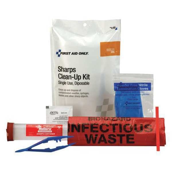 Sharps Clean Up Kit, 8-27/64 in. L, White