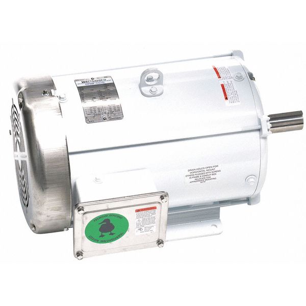 Washdown Motor, 10 HP, Rigid Base, 3-Phase