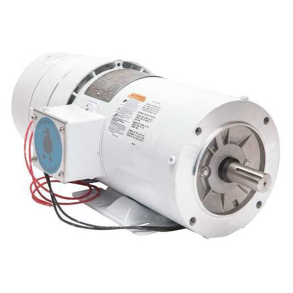 3-Phase Washdown Brake Motor, 1 1/2 HP, 145TC Frame, 208-230/460V AC Voltage, 1,750 Nameplate RPM
