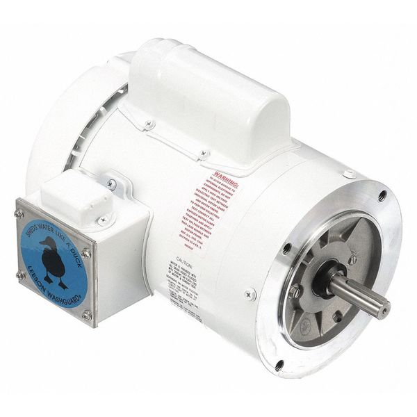 Washdown Motor, 1 HP, Face, 12-1/8 in. L