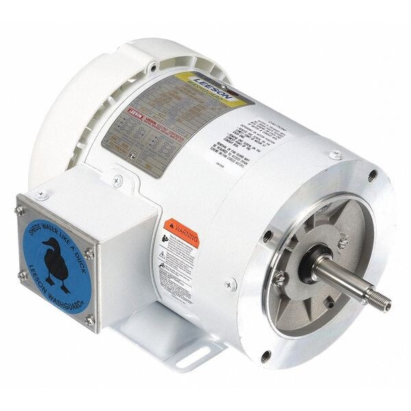 Washdown Motor, 1 HP, Face/Base, 3-Phase