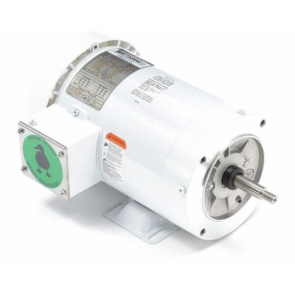 Washdown Motor, 2 HP, Face/Base, 3-Phase