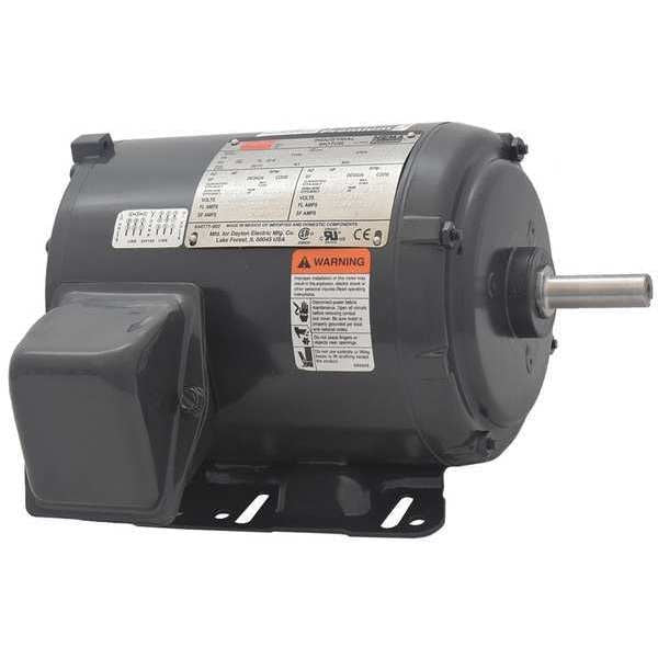 3-Phase General Purpose Motor, 1 HP, 56H Frame, 230/460V AC Voltage, 1,750 Nameplate RPM