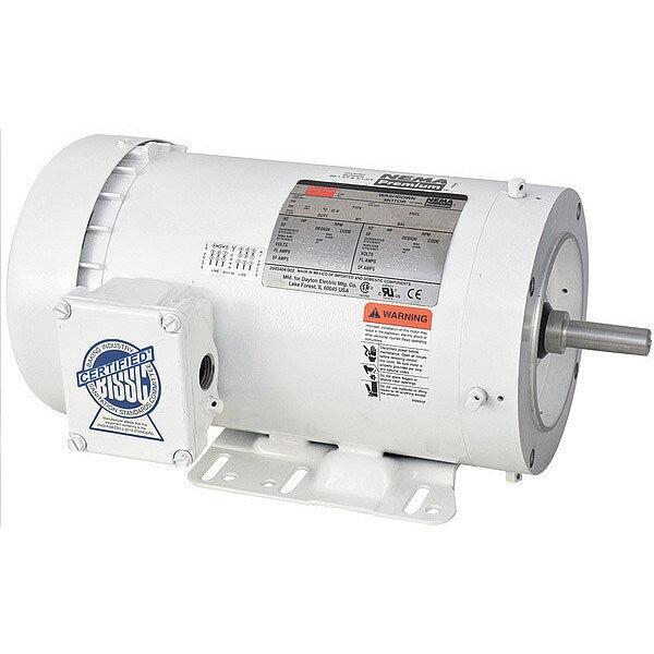 Washdown Motor, TEFC, 2 HP, 1725 rpm, 56HC