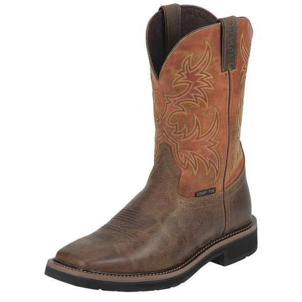Size 14 Men's Western Boot Composite Work Boot, Brown