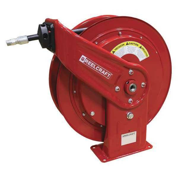 Spring Return Hose Reel, 1/2 in Hose Dia., 65 ft Length, 3,250 psi